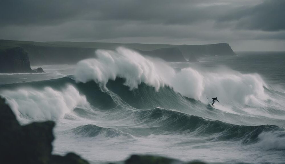 massive irish surfing waves