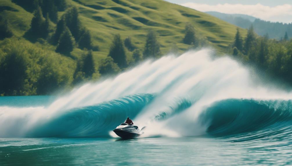 surfing behind jet boats