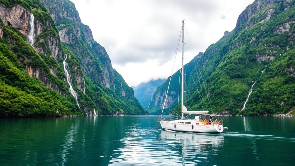 majestic cliffs and waterfalls