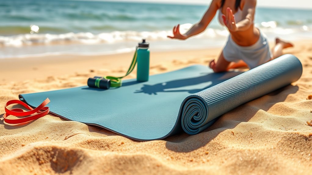 portable cushioned beach yoga