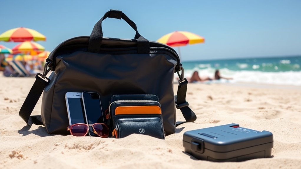 secure valuables in waterproof bag