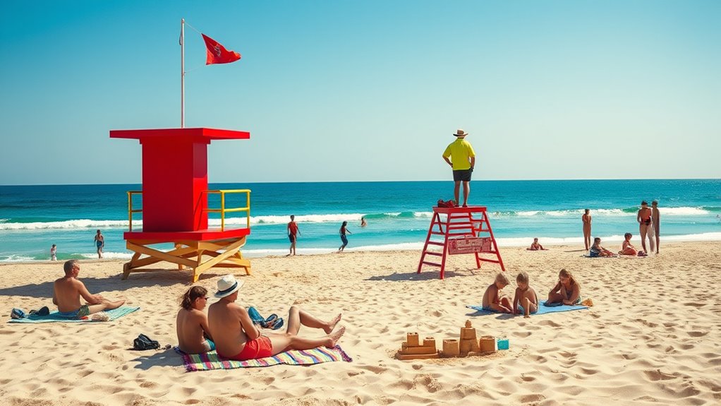 swim near lifeguard stations
