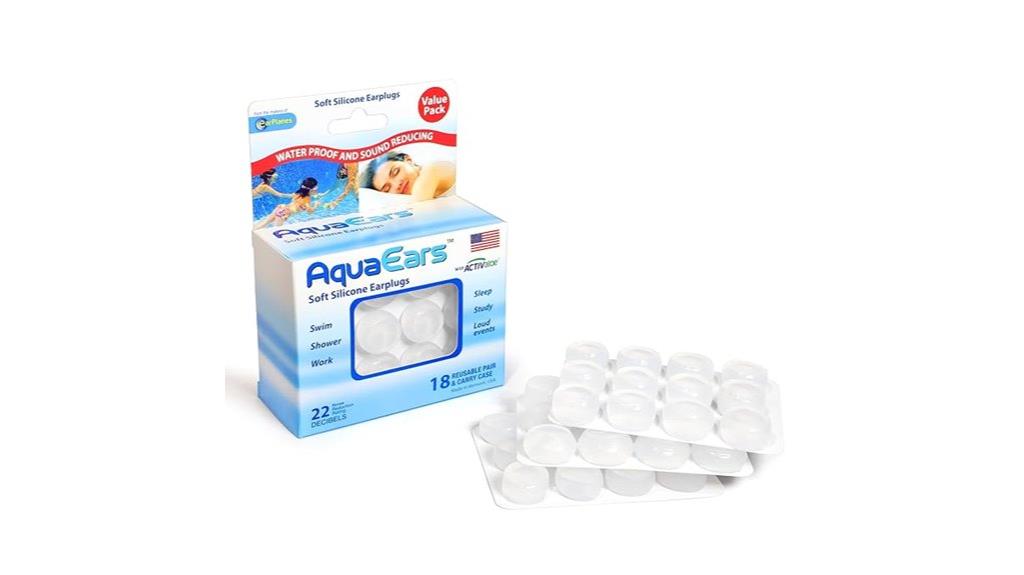 18 pairs of silicone earplugs