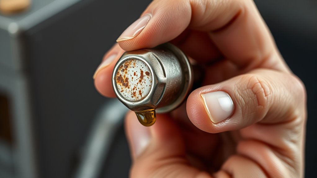 apply lubricant loosen parts
