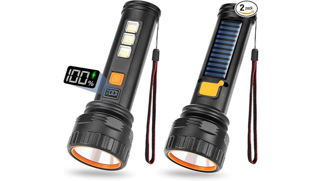 bright solar powered flashlights
