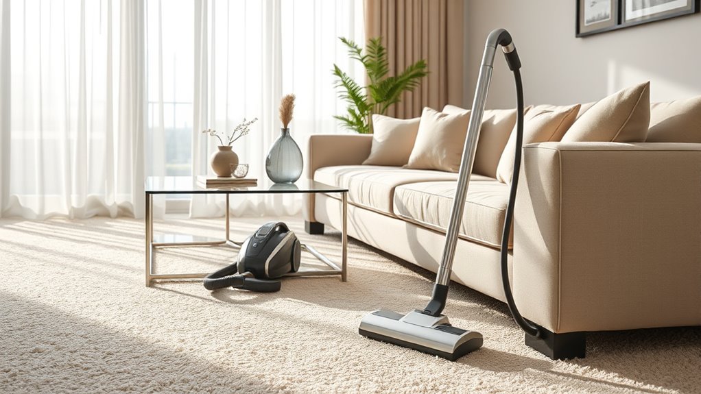 clear surfaces before vacuuming