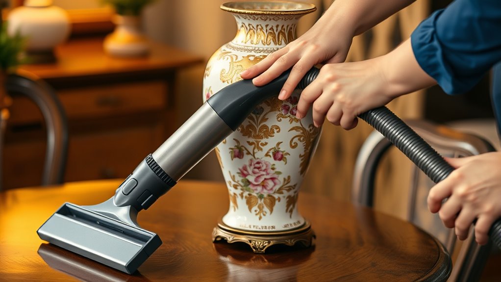 gentle vacuuming protects decor