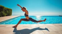 poolside flexibility stretching
