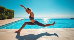 poolside flexibility stretching