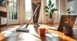 quick home office floor cleaning