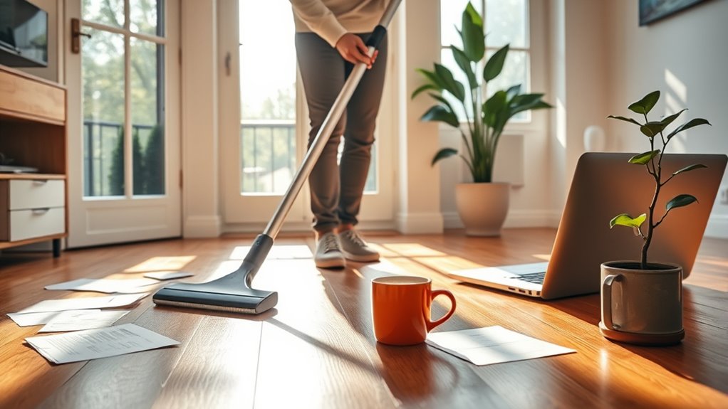quick home office floor cleaning