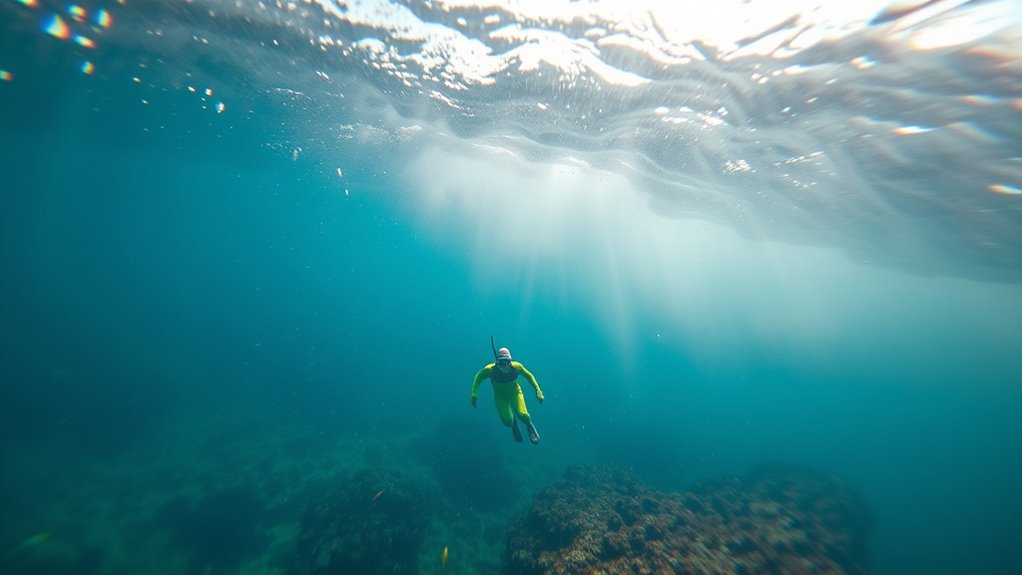 rain reduces underwater visibility