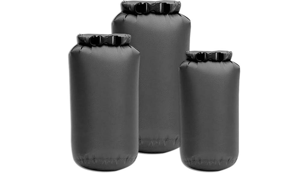 set of three waterproof dry bags
