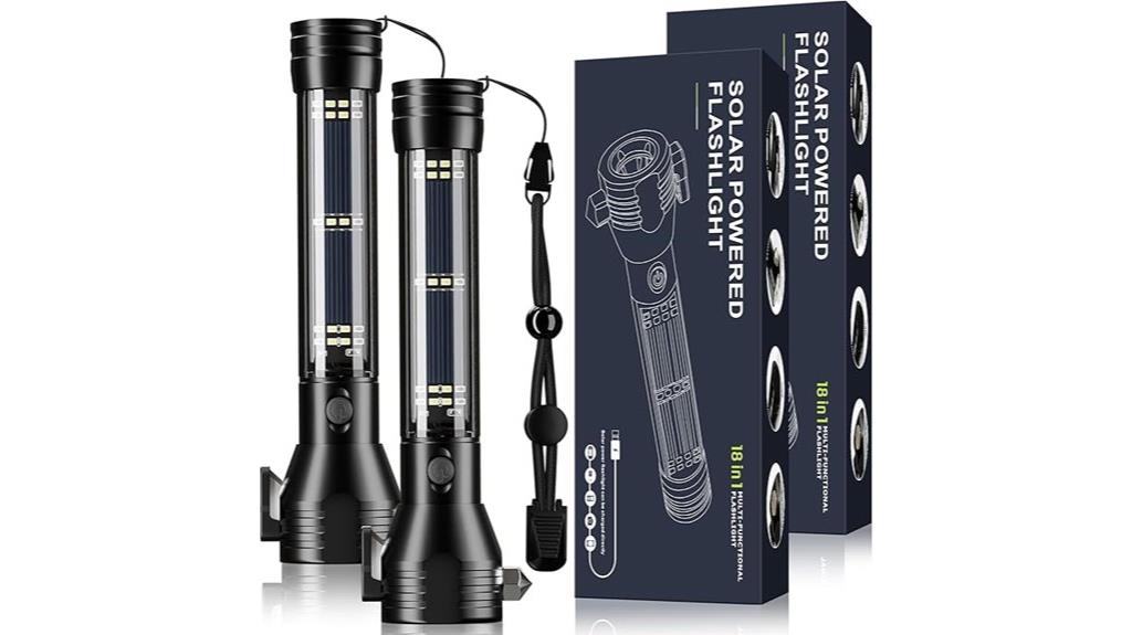 solar rechargeable flashlight set