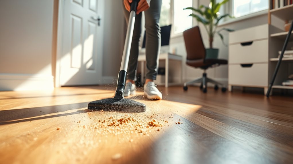 sweep or vacuum thoroughly