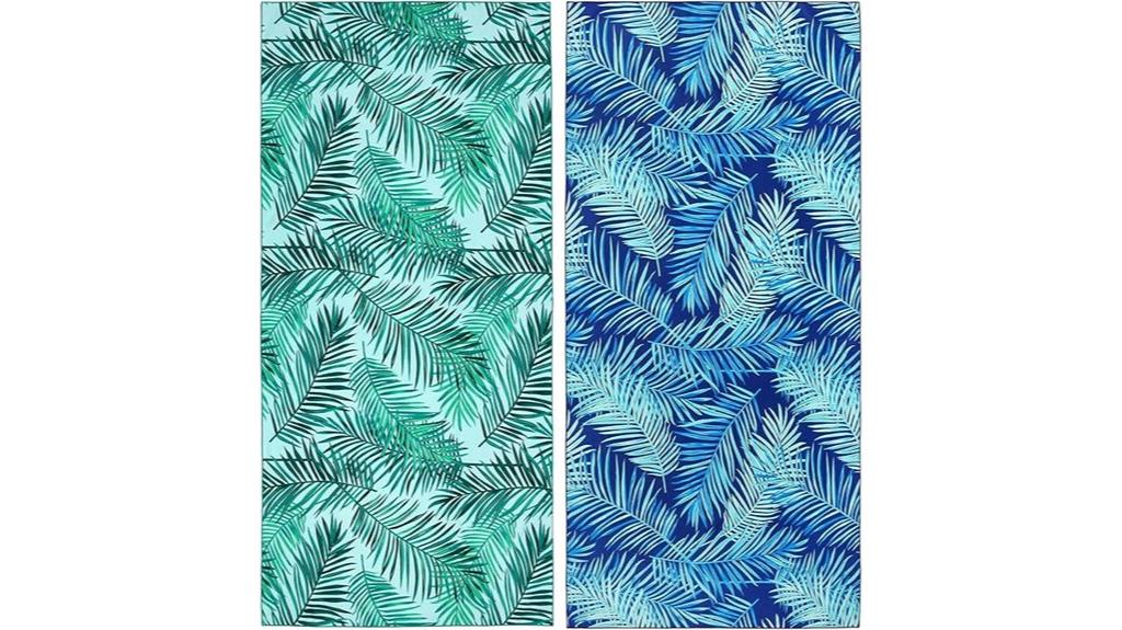 two microfiber beach towels