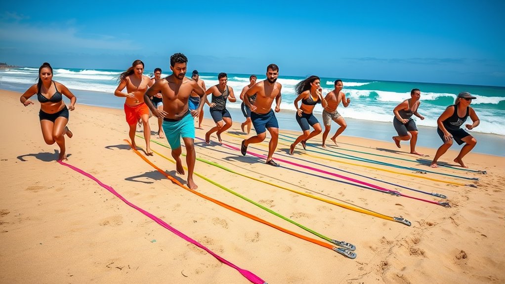 beach workout with sand resistance