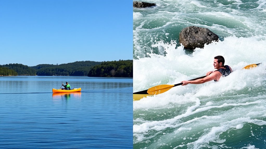 canoeing flatwater vs river