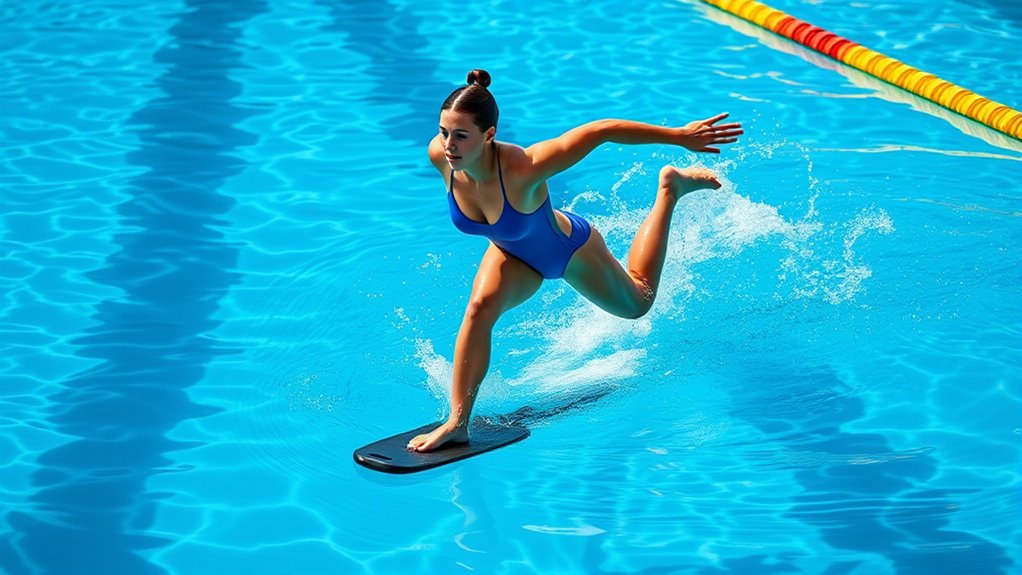 enhance swimming through kickboard