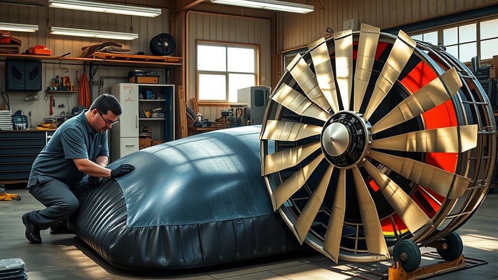 hovercraft skirt and fan repair