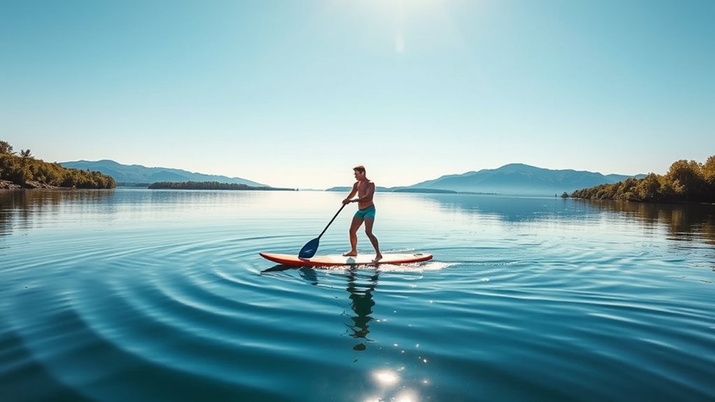 paddleboarding enhances core balance
