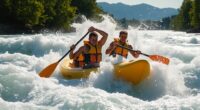 safely navigating whitewater rapids