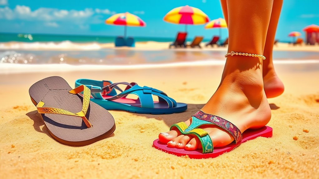 select appropriate beach footwear