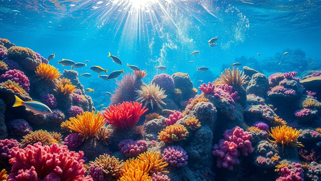 vibrant coral reef spots