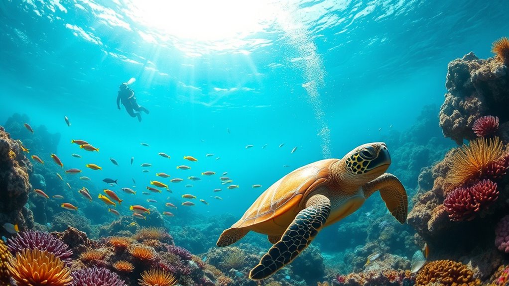 vibrant reefs and marine life