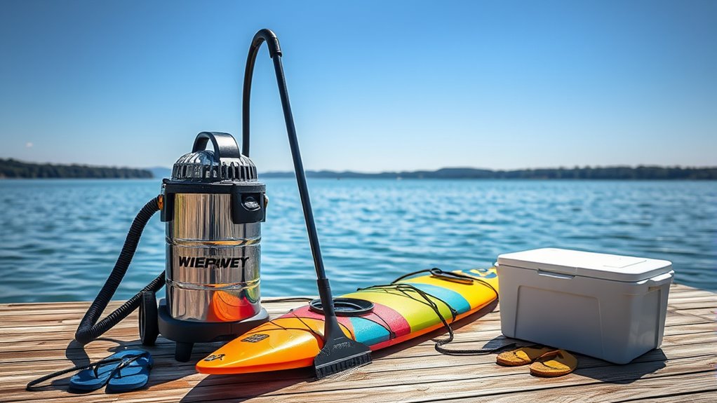 water sports equipment cleaning