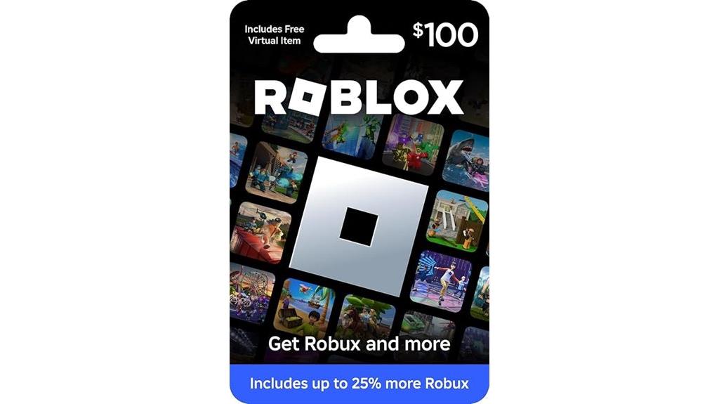roblox gift card includes