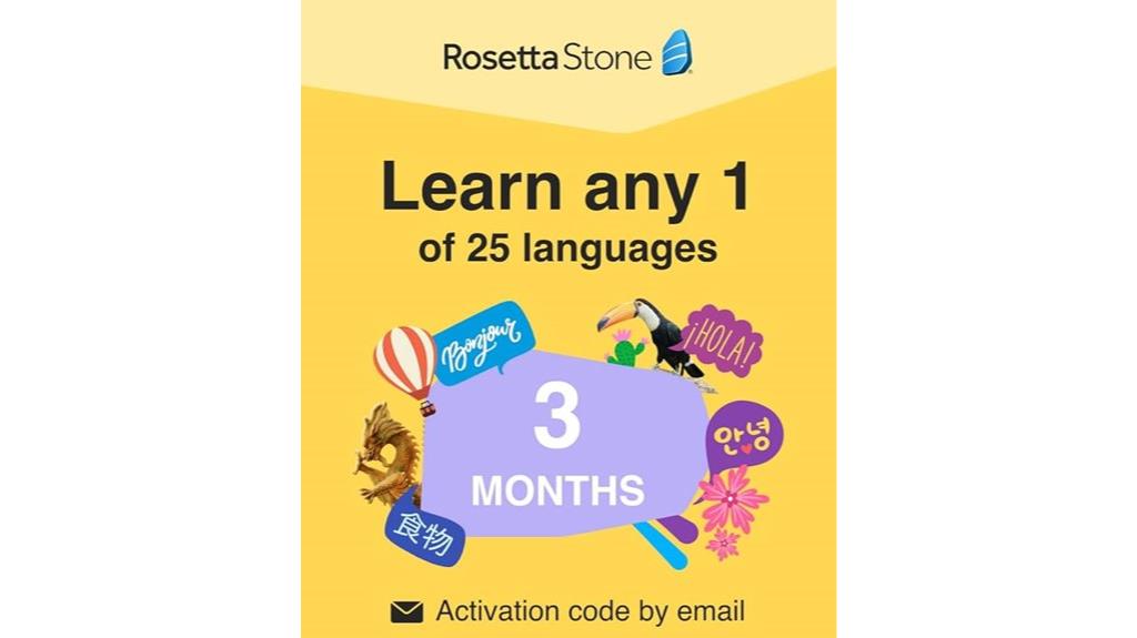 three month rosetta stone license