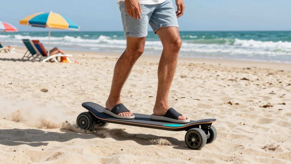 beach commute electric skateboard