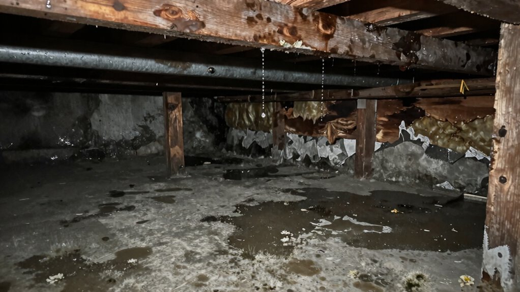 moisture damages home foundation