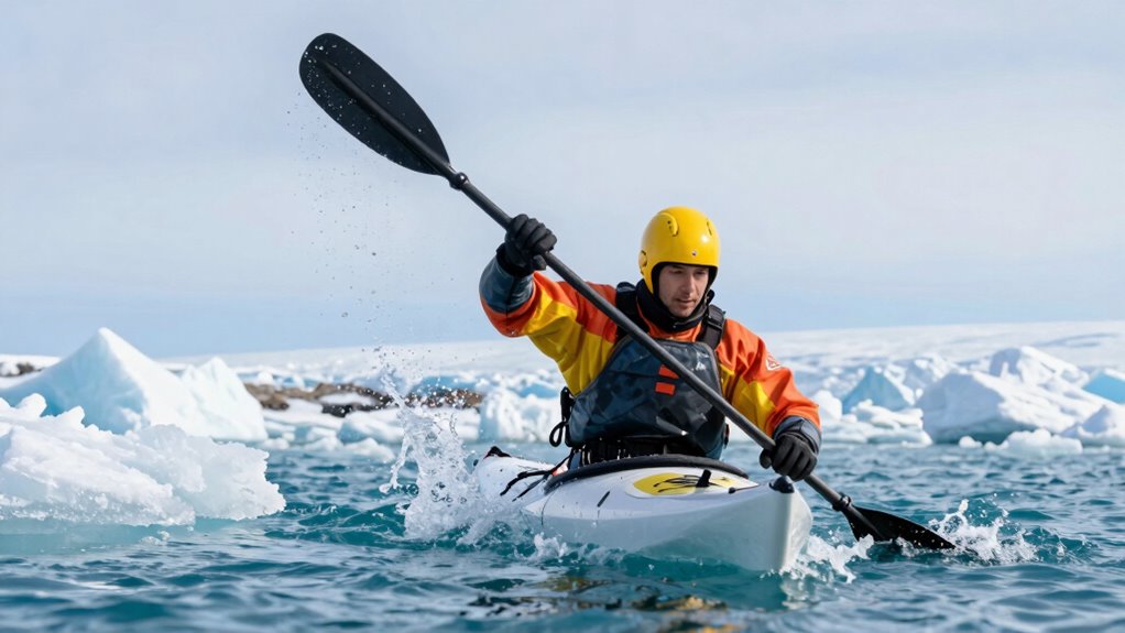 wear appropriate cold water gear