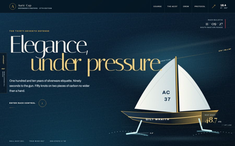 Auric Cup XXXVII — Regatta Control — Site-wide wind field
